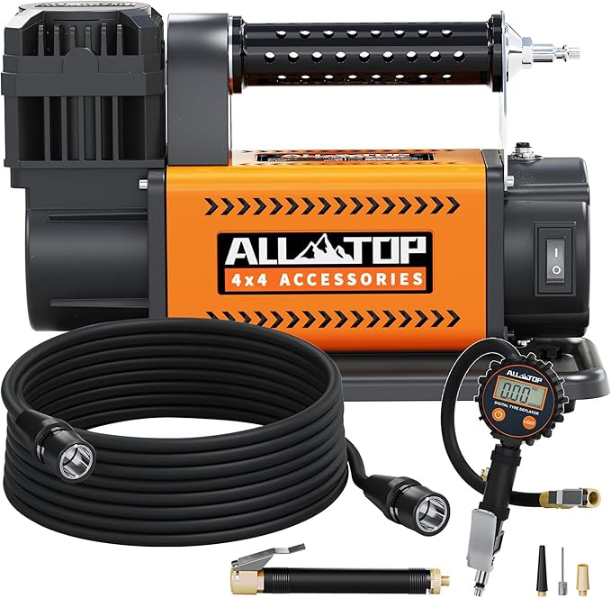 ALL-TOP Air Compressor with Digital Pressure Gauge Tire Inflator Kit, 12V Portable Inflator 7.06ft³/Min, Offroad Air Pump for Truck Tires, Heavy Duty Max 150 PSI for 4x4 Vehicle & RV Visit the ALL-TOP Store